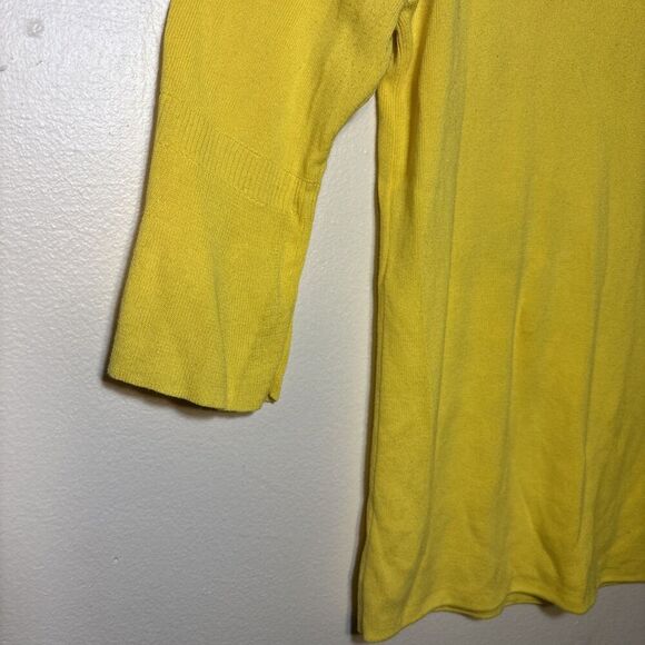 Talbots Petites Bell 3/4 Sleeve Knit Tunic Top Women's Size Small Bright Yellow - Picture 4 of 16